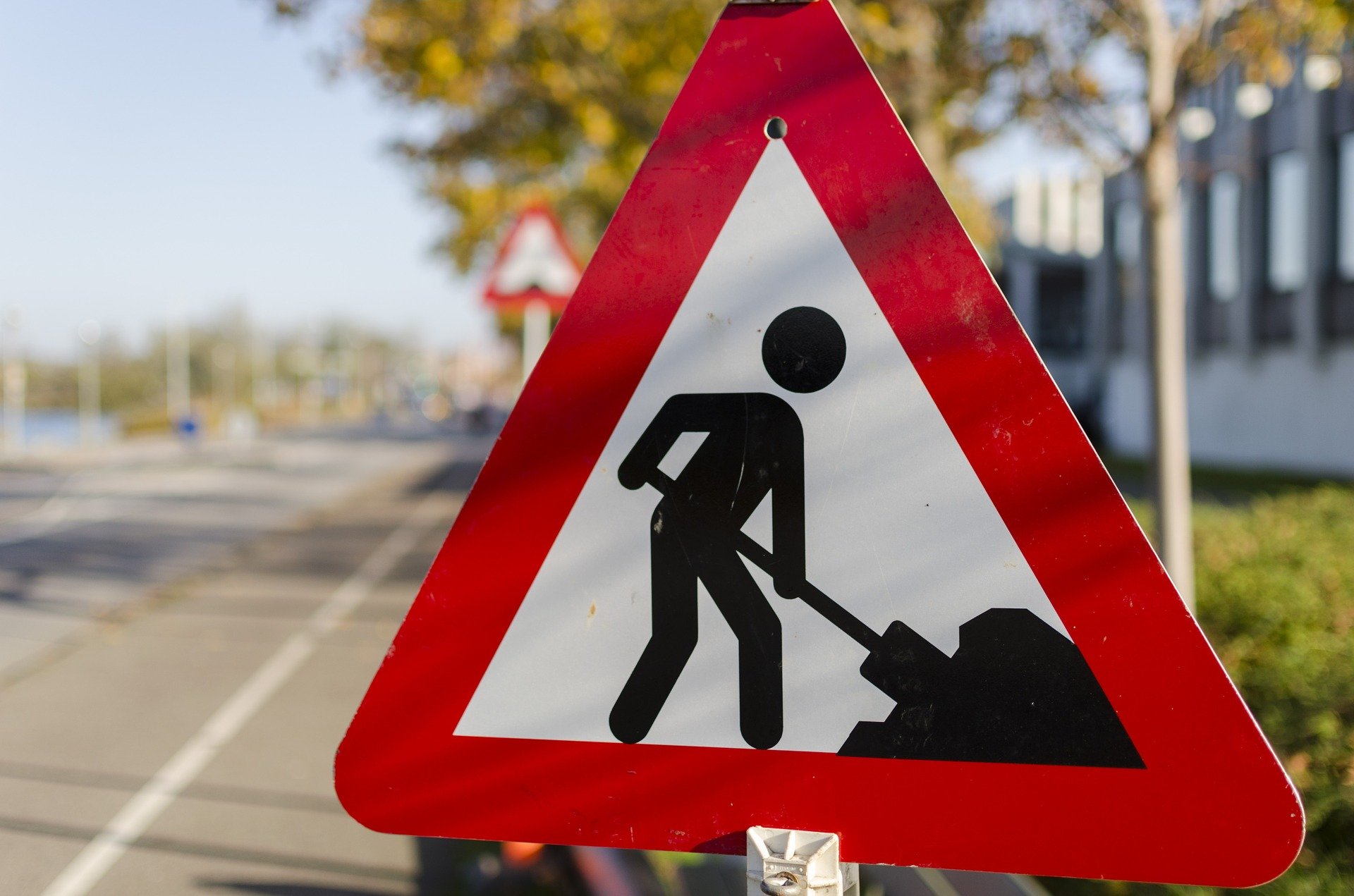 cartello stradale, lavori, manutenzione strade
