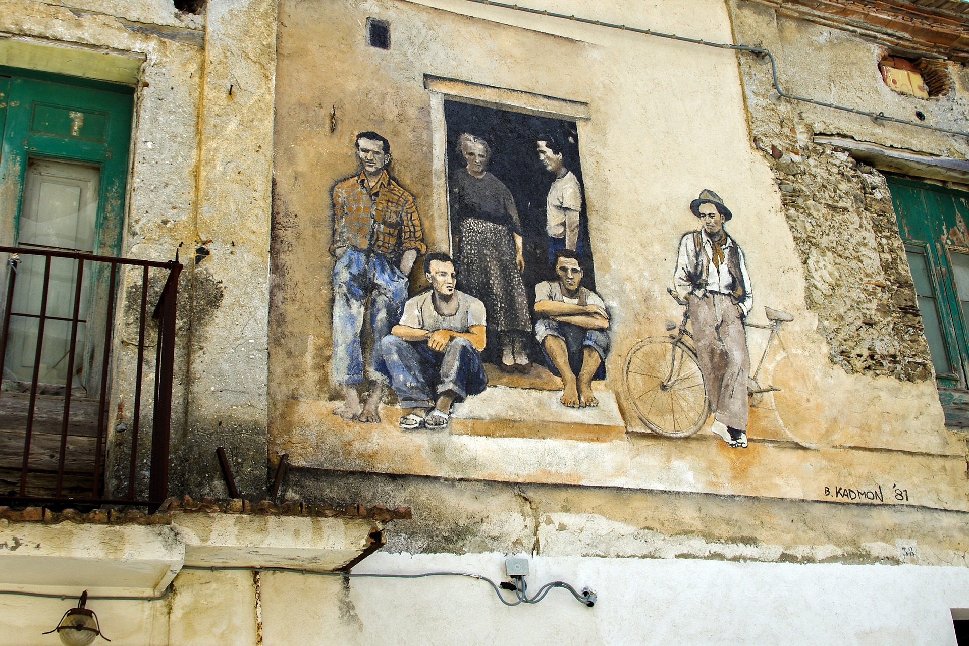 dipinto, borgo, centro storico